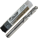 UP DOWN (compression) Router Bit, 1/4 Cutting Diameter, 1/4 Inch Shank, Premium Solid Micro Grain Carbide, Spiral Plunge, 2 Flute, Flat Cutting Face, CNC Router Pro-Series Item AC-142.