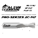UP Cut Router Bit, 1/2 Inch Cutting Diameter, 1/2 Inch Shank, 3 Inch Length, Premium Solid Micro Grain Carbide, Spiral Plunge, 2 Flute, Flat Cutting Face, CNC Router Pro-Series Item AC-147.