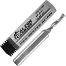 UP CUT Router Bit, 1/8 Cutting Diameter, 1/4 Inch Shank, Premium Solid Micro Grain Carbide, Spiral Plunge, 2 Flute, Flat Cutting Face, CNC Router Pro-Series Item AC-145.