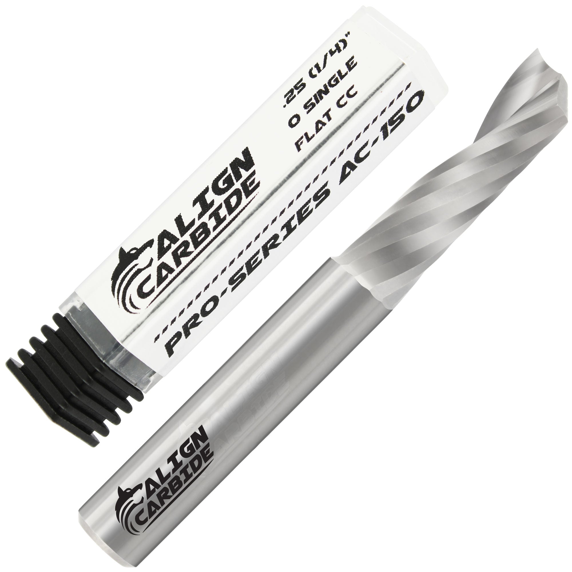 O Single Flute Router Bit, 1/4 Inch Cutting Diameter, 1/4 Inch Shank,
