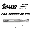 UP Cut Router Bit, 1/2 Inch Cutting Diameter, 1/2 Inch Shank, 4 Inch Length, Premium Solid Micro Grain Carbide, Spiral Plunge, 2 Flute, Flat Cutting Face, CNC Router Pro-Series Item AC-148.