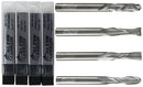 4-Piece Set, UP, DOWN, COMPRESSION, BALL, 1/4 inch Cutting Diameter, 1/4 inch Shank, Premium Solid Micro Grain Carbide, Spiral Plunge, 2 Flute, CNC Router Pro-Series Item AC-QTRS.