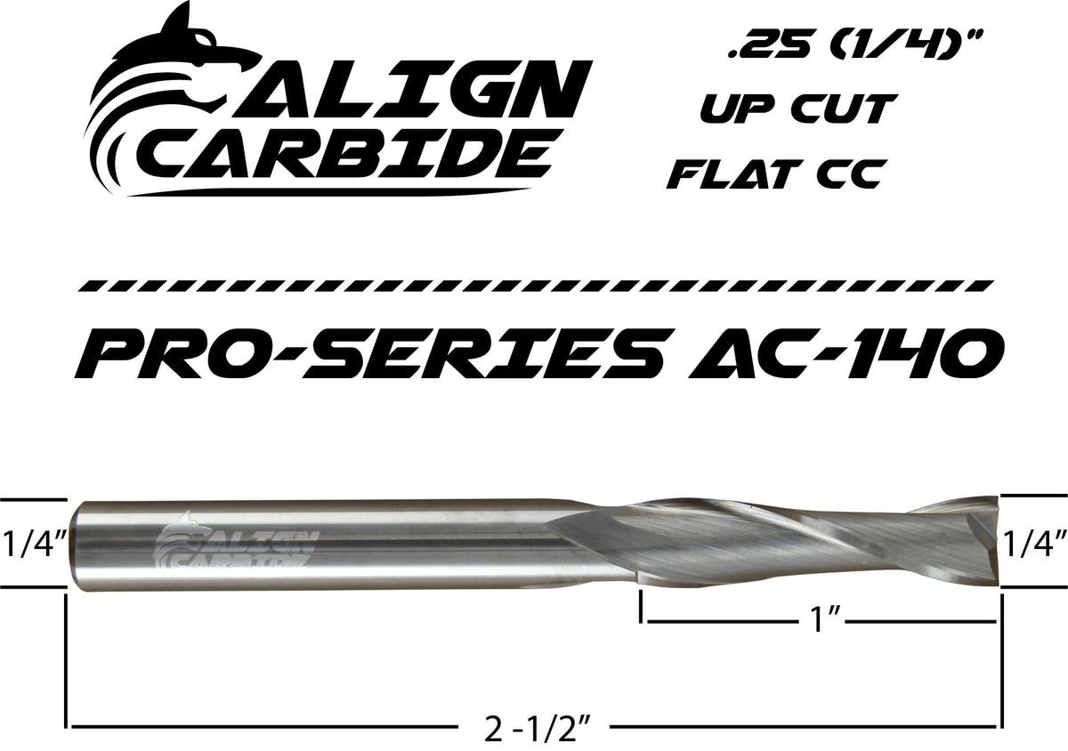 Align Carbide Up Cut Spiral Router Bit - 1/2" Cutting Diameter, 1/2" Shank, 3" Length For CNC & Hand Routers - View #9